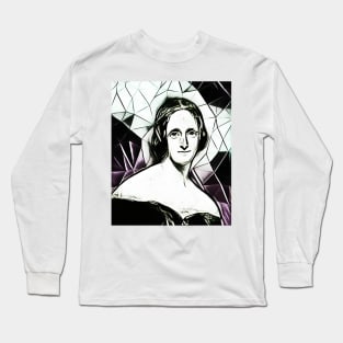 Mary Shelley Black and white Portrait | Mary Shelly Black and white artwork 5 Long Sleeve T-Shirt